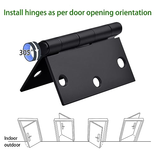 Omansko S07 24 Pack Black Door Hinges, 3.5 X 3.5 Inch Black Hinges For Interior Doors 3 1/2 Inch Door Hinges For Residential Doors, Square Corners Interior Door Hinges thumb #2