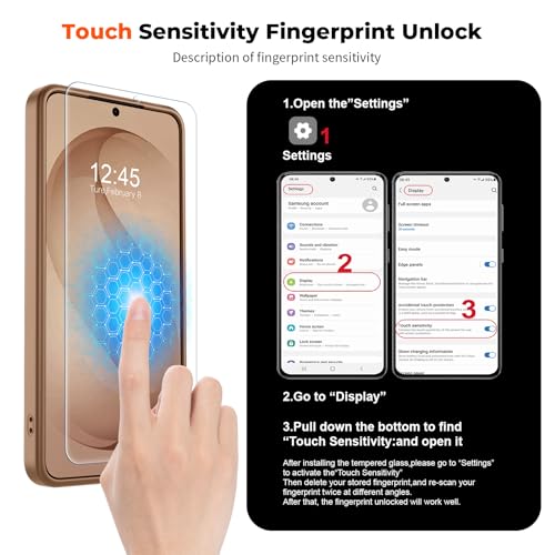 Image of SUPFINE Magnetic for Samsung Galaxy S26 Case with Screen Protector, (Built-in Magnets) (Military Grade Drop Protection) Slim Translucent Shockproof Phone Case,Brown
