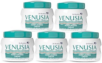 Dr. Reddy's Venusia Max Intensive Moisturizing Cream | Dermatologist Recommended for Dry to Very Dry Skin | Clinically proven for up to 24 hrs. Moisturization | For Face & Body | Cocoa Butter, Mango Butter & Aloe Butter | 100ml (Pack of 5).