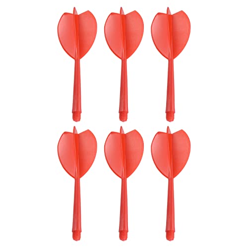 PATIKIL Integrated Dart Shaft & Flights, 6 Pack Lightweight Plastic Dart Flight Set, Red