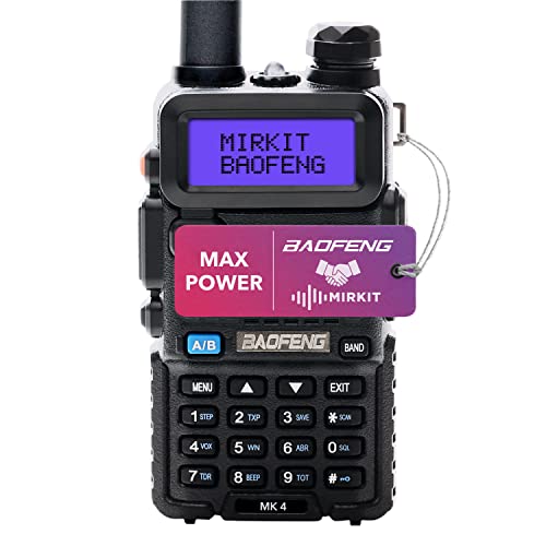 BAOFENG UV MK4 8 Watt Mirkit Radio with 1800 mAh Battery - Radio 10 km Range with Headset - VHF UHF Radio, 128 Channels - Handheld Radio, Pack of 1