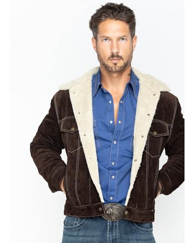 image for Scully Men's Sherpa Lined Boar Suede Jacket - 113-86, Multicoloured, L