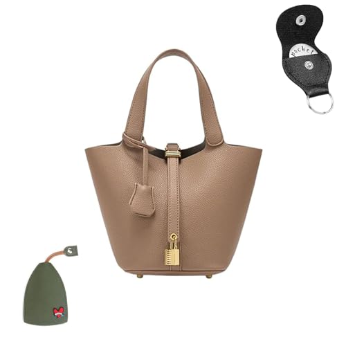 Opiniones y reviews de Bolsas Lee los 5 más buscados. 49 Bolso De Mano De Piel De Color Liso Moderno Con Diseño De Cerradura, Bolso De Cubo Moderno Para Mujer (Coffee)