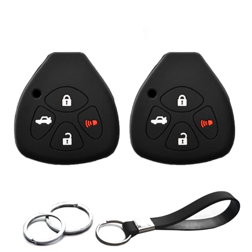 INFIPAR 2pcs Compatible with Toyota Avalon Camry Corolla Matrix Venza Yaris Scion xB xD FR-S GQ4 29T Remote Head 4 Buttons Key Fob Cover Case Key Chain Protector Keyless Remote Holder