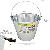 Medidas: 28x215x24 (alt) cm Oryx 5060013 Cubo Zinc Metal Galvanizado Multiusos 10 litros, Abre botellas, Latón, Plateado, 28 x 21.5 x 24 (alt.) cm 10 lts