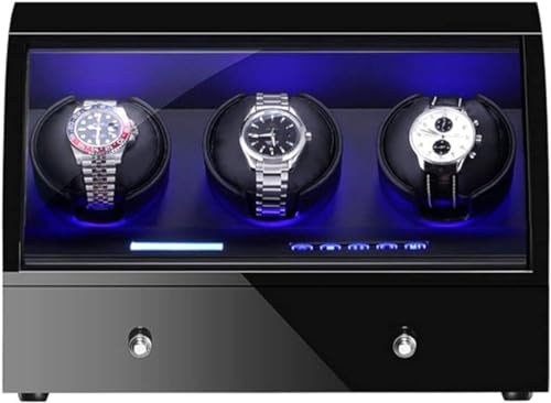 FENOKD Watches and Jewelry Automatic Watch Winder Box Wooden Storage Case LCD Touch Screen Soft Leather Watch Pillows