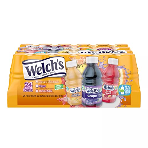 Welch's Variety Pack - Orange Pineapple, Grape And Fruit Punch - No Preservatives - Rich Source Of Vitamin C - Ready Set Gourmet Donate A Meal Program - 4 Pack (10Oz / 24Pk Each) #TOP5
