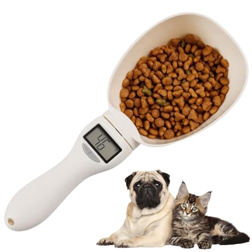 わんにゃんファミリー ペットフード スケール 計量 スプーン デジタル ペット 犬 猫用 エサ 電子 はかり 秤 餌測定スプーン 水洗い 取り外し可能 テスト用電池付き 800gのサムネイル