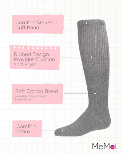 MeMoi Girl's Athletic Ribbed Cotton Blend Knee High Sock3