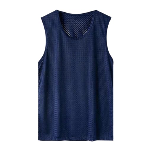 Chaleco de seda de hielo para hombre camiseta sin mangas contra el calor