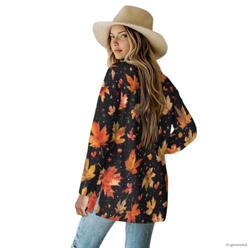 Image of Cardigan Sweaters for Women Long Sleeve Cardigan Soft Drape Open Front Fall Dusters V-Neck Jackets Dressy Loose Coat