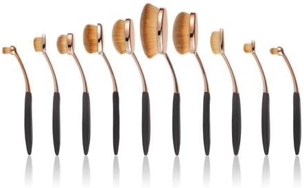 Niko Pro OVA Complete Foundation All face Make Up Brush Set (10 Brushes)