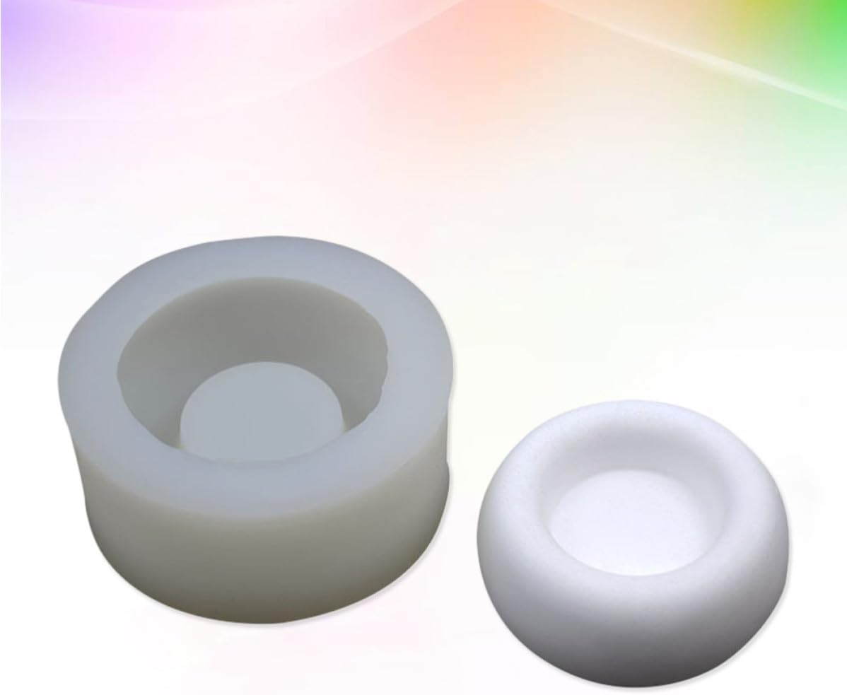 White Silicone Candle Holder Concrete Mold 3D Heart Shape