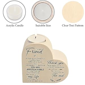 Woodencandleholderstomyfriendyouareirreplaceablethankyouforbeingmyunbiologicalsisterwomenfemalegirlfriendspersonalizedcustomfriendshipbirthdaygift Urban Country Home Decor Wooden candle holders to my friendyou are irreplaceable thank you for being my unbiological sisterwomen female girl friends personalized custom friendship birthday gift urban country home decor