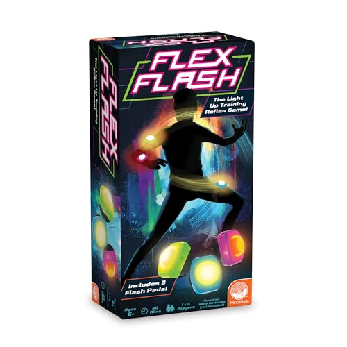 MindWare Flex Flash Reflex Training Game for Kids & Adults Fast-Paced Reaction Speed Game with Wearable Light-Up Pads 13 Players Ages 6+