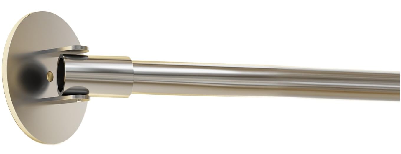 Barra Cortina Ducha Giratoria 180°, Barra Extensible Ajustable Sin Taladro, de Acero Inoxidable Antideslizante, para Cortinas de Ducha y Angulares(Stainless steel,115-180cm)