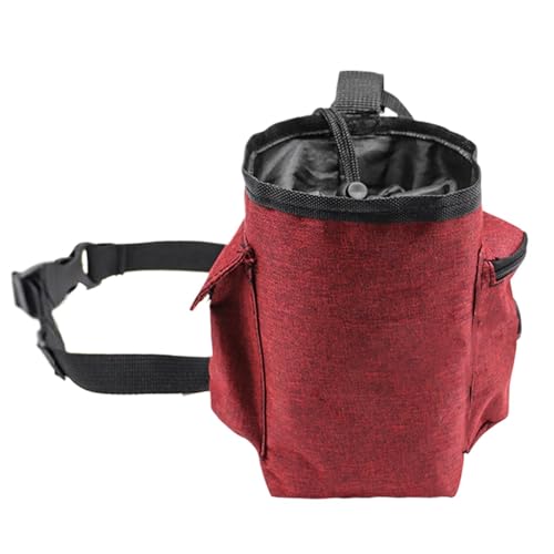 Bolsa de Magnesio para Escalada, Bolsa de Magnesia con Cinturón Ajustable, Paquete Organizador Portátil, Bolsa Magnesio Aire Libre para Escalada Roca (Red)