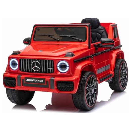 Playhouse Kinder Elektroauto Mercedes G63 AMG 4x4 180 Watt, 12V 9ah !!, Ledersitz, Bluetooth, 4 Motoren, Eva Räder, Fernbedienung 2.4G, Kinderauto Kinderfahrzeug (Rot)