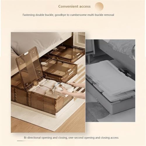 Bacs de rangement sous le lit plastique pliable boîte empilable linge - 7