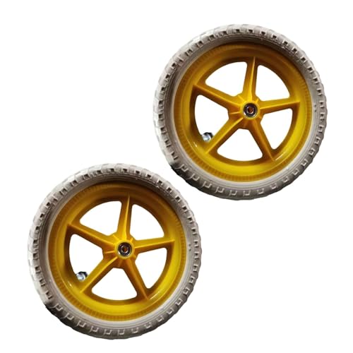 Aymzbd 1 Paio di Ruote di Ricambio per Bici da Equilibrio, Leggere, per Sport all'Aria Aperta, Ruote di Allenamento Antiscivolo, Non Gonfiabili, Giallo