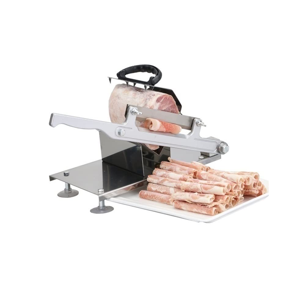 GTHTUHFD Meat Slicer For Home Or Commercial Use,Manual Meat Slicer Frozen Meat Cutter Vegetable Slicing Machine For Kitchen Use Beef Mutton Roll Sheet Bacon Cheese Nougat Deli Hotpot