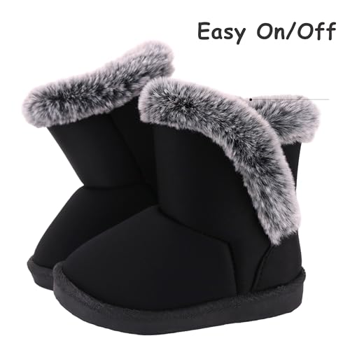 Image of Femizee Girls Boys Warm Winter Boots Kids Outdoor Snow Boots(Toddler /Little Kid)