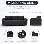 PAULATO BY GA.I.CO. Sofa Slipcover - Stretch Couch Cover - Stylish Cushion Sofa Cover - Soft Polyester Fabric Slip Cover - 1-Piece Form Fit Washable Protector for Pet - Microfibra - Blush Taupe - Image 5