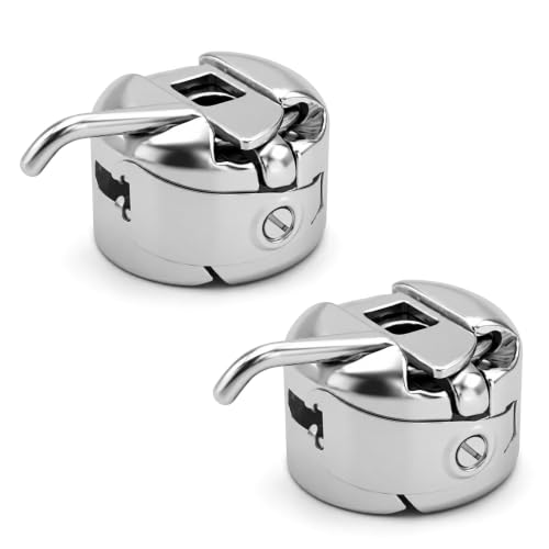 2 Pièces Boîtier Canette Universel Métallique pour Machine à Coudre 22 mm, Boîtier Canette Machine à Coudre en Acier Inoxydable, Compatible Brother...