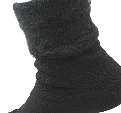 3 Pair Mens Black Heat Zone Heated Socks Thermal Insulated Boot Socks 100% Thermal Warmth, Black, 10-13 USA3