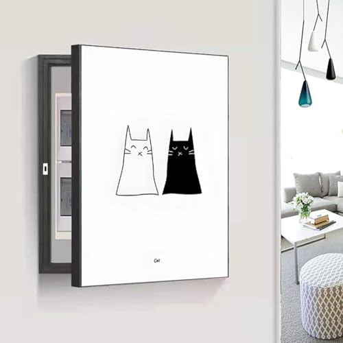 Cache compteur électrique mural noir YVYKFZD 45x55cm pour cacher tableau électrique de bureau
