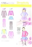 Simplicity 1785 Toddlers Skirt and Knit Dress, Top and Leggings Sizes 1/2-1-2-3
