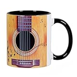 Guitar Coffee Mug Novelty Guitar Pattern Mug Gifts for Teacher Musician Guitar Enthusiasts - 11.5 oz Ceramic Guitar Coffee Cup Birthday Christmas Gifts for Men Women