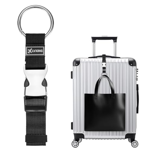 Image of M METERXITY 1-Pack Add A Bag Luggage Strap, Adjustable Suitcase Belt for Connecting Luggage /Backpack /Jacket, Carry Strap with Ring Buckle [Black]
