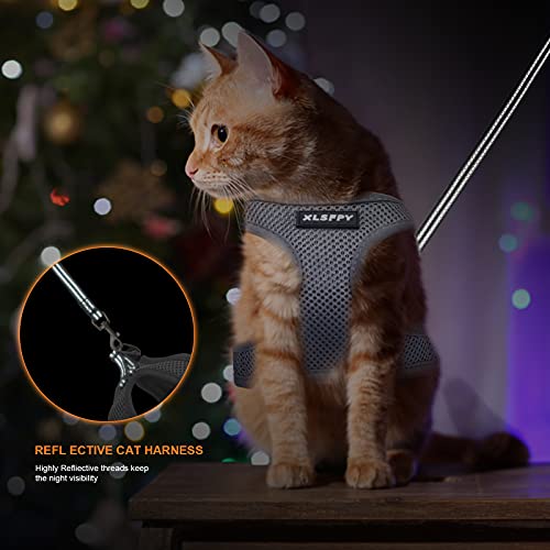 Cat Harness and Leash Set, Soft Dog Vest Harness No Pull, Kitten Harness with Reflective Strap, Escape Proof Puppy Harness for Small Dogs, Rabbit, Durable D-Ring(S, M,L, XL)