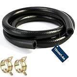 msymsyu 1,4m Dieselschlauch 12mm Kraftstoffschlauch mit 2 Schlauchschellen – Hochwertiger Benzin Schlauch Kraftstoffleitung Ölschlauch für Auto Traktor Schiff (1,4 m x 12 mm)