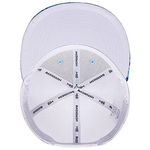 Image of BASSDASH Flat Brim Trucker Cap Adjustable Snapback Hat Mesh Back for Men Women