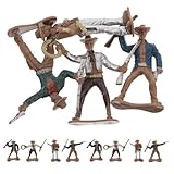 Captivant : les couleurs vives et la finition soignée attirent l'attention des enfants, contribuant à leur développement éducatif et esthétique précoce. figurines de cowboys américaines