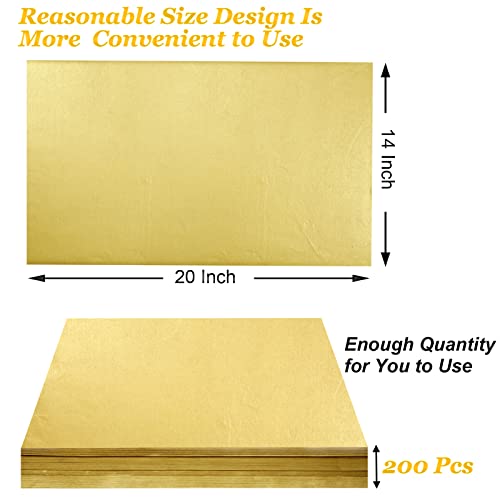 Image of 100 Sheets Gold Tissue Paper Artdly 12 x 20 Inches Gold Wrapping Paper Bulk for Weddings Birthday DIY Project Wrapping Crafts Decor