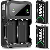 Akku für Xbox One/Series X&S Controller, BEBONCOOL 2-Packs 2550mAh Akku für Xbox Controller Kompatibel mit Xbox Series X&S/Xbox One S/Xbox One X/Xbox One Elite/Xbox One Controller