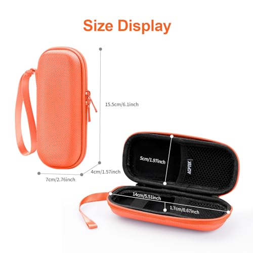 Image of AGPTEK Carrying Case, EVA Zipper Carrying Hard Case Cover for Digital Voice Recorders, MP3 Players, Storage Holder for 3D Printing Pen, USB Cable, Earphones, Memory Cards, U Disk, Orange