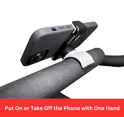 Phone Holder Compatible with Peloton Bike & Bike Plus - Secure Fit and Easy One-Hand Operation - 360 Degree Rotation - Mount for Stationary Exercise Bikes - Compatible with iPhone & Android Phones. - Thumbnail 4
