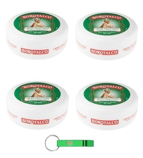 Crème pour le corps Borotalco lot de 4 x 150ml avec un porte-clés exclusif Beni Culinari