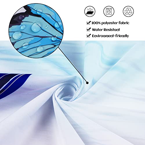 Claswcalor 4 Pcs Floral Hummingbird Shower Curtain Sets With Non-Slip Rug, Toilet Lid Cover And Bath Mat, Colorful Bird Shower Curtain With Hooks, Watercolor Flower Shower Curtains For Bathroom Decor #TOP3