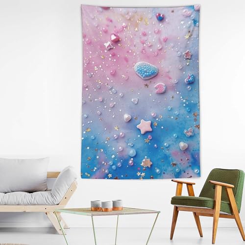 Tapisserie murale arc-en-ciel à paillettes BTCOWZRV pour deco chambre