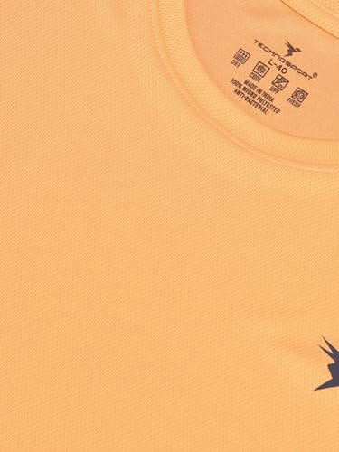 Image of TECHNOSPORT Men's Slim Fit Polyester Activewear Sports T-Shirt with Moisture-Wicking Comfort for Workout, Running & Gym