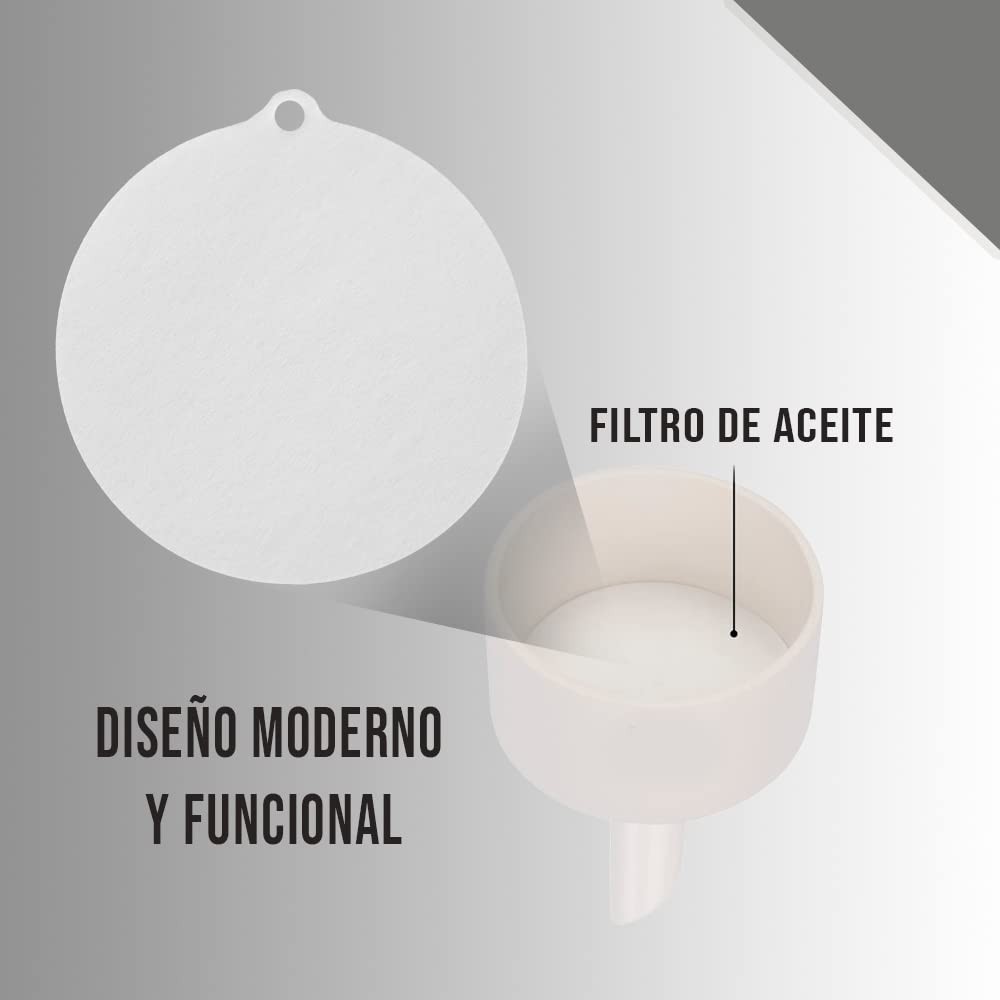 BRICOMIRAS - Filtro olio da cucina | diametro 8,5 cm, ideale per oli e grassi, confezione economica da 24 pezzi, facile da usare, igienico, 24 pezzi, materiale teak.