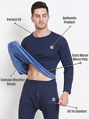 Image of Mens Thermal Basic Set for Winter wear (Upper+Lower)| Round Nack | Long Sleeve | Fit to Comfort | Extra Warm in Side Layer | Authentic Product | for Chilled Weather Thermal |