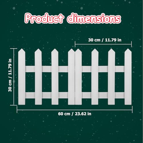 Image of DOITOOL White Picket Fence Garden Border, Wood Decorative Garden Fence Animal Barrier Landscape Fencing Border for Dogs, Flower Bed, Yard and Patio Outdoor Decor (Total Length: 120cm, Height: 30cm)