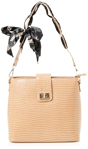 Sac cabas pour femme nascita beige foncé aux finitions soignées