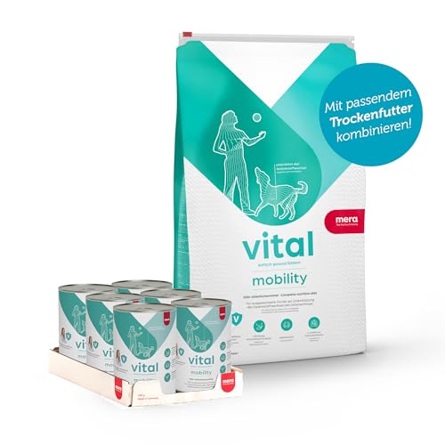 MERAVITAL Mobility (6x400g), Hundefutter nass, entzündungshemmendes Nassfutter für Hunde zur Unterstützung der Gelenkgesundheit